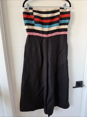 Mara Hoffman Strapless Jumpsuit with Woven Bodice